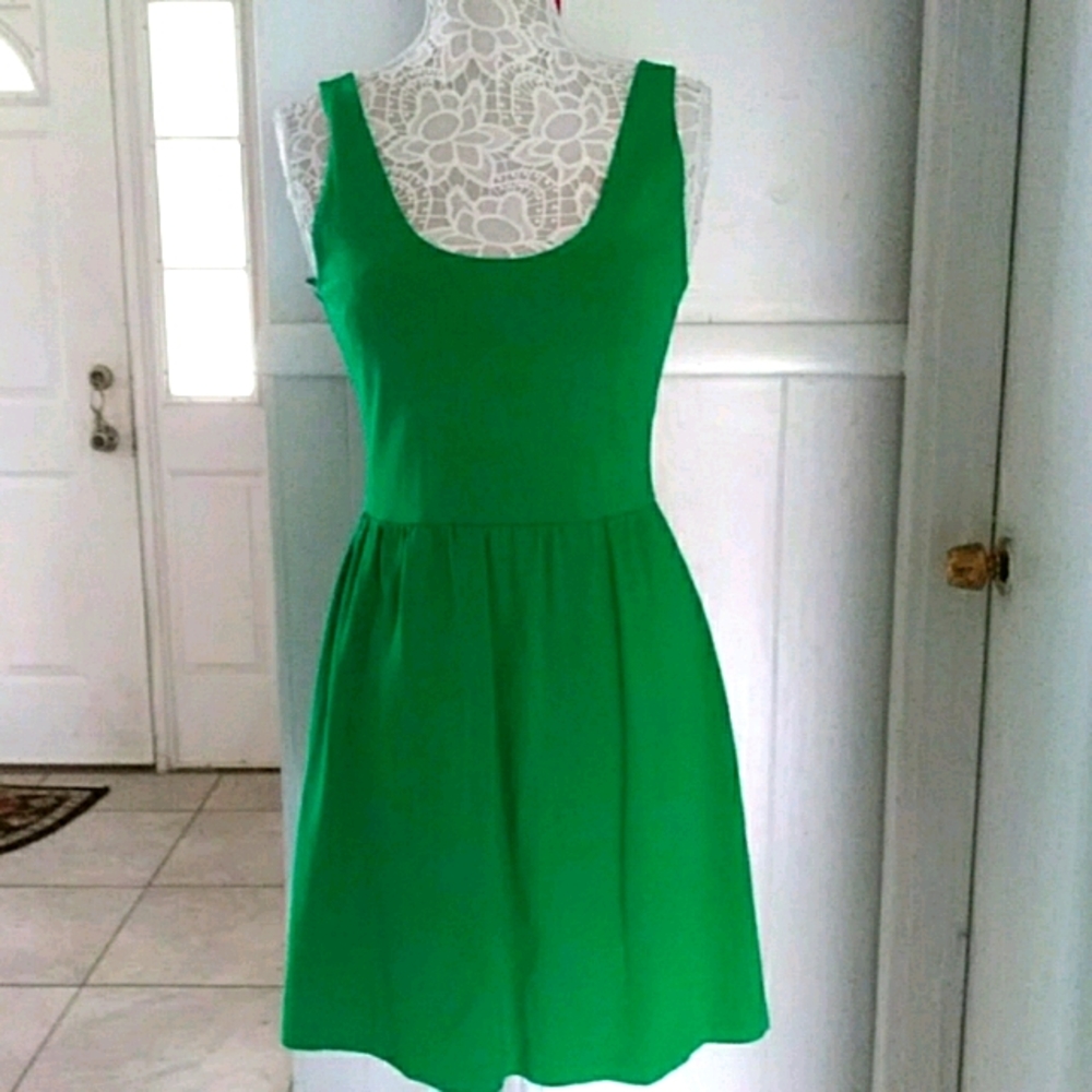 J. Crew green sleeveless mini dress